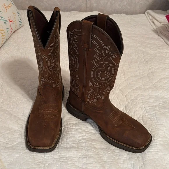 Durango Rebel Men's Brown Western Boots with White Stitching - Picture 2 of 12